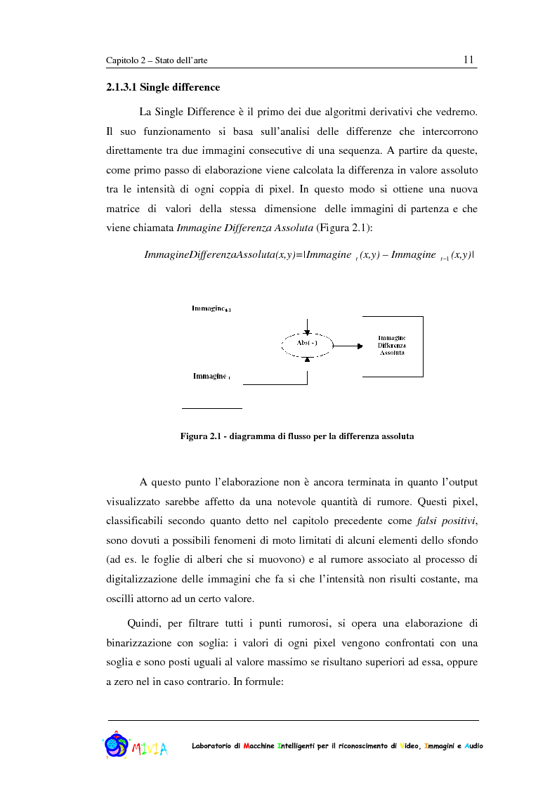 Anteprima della tesi: Caratterizzazione sperimentale di un sistema di videosorveglianza in ambienti reali, Pagina 11