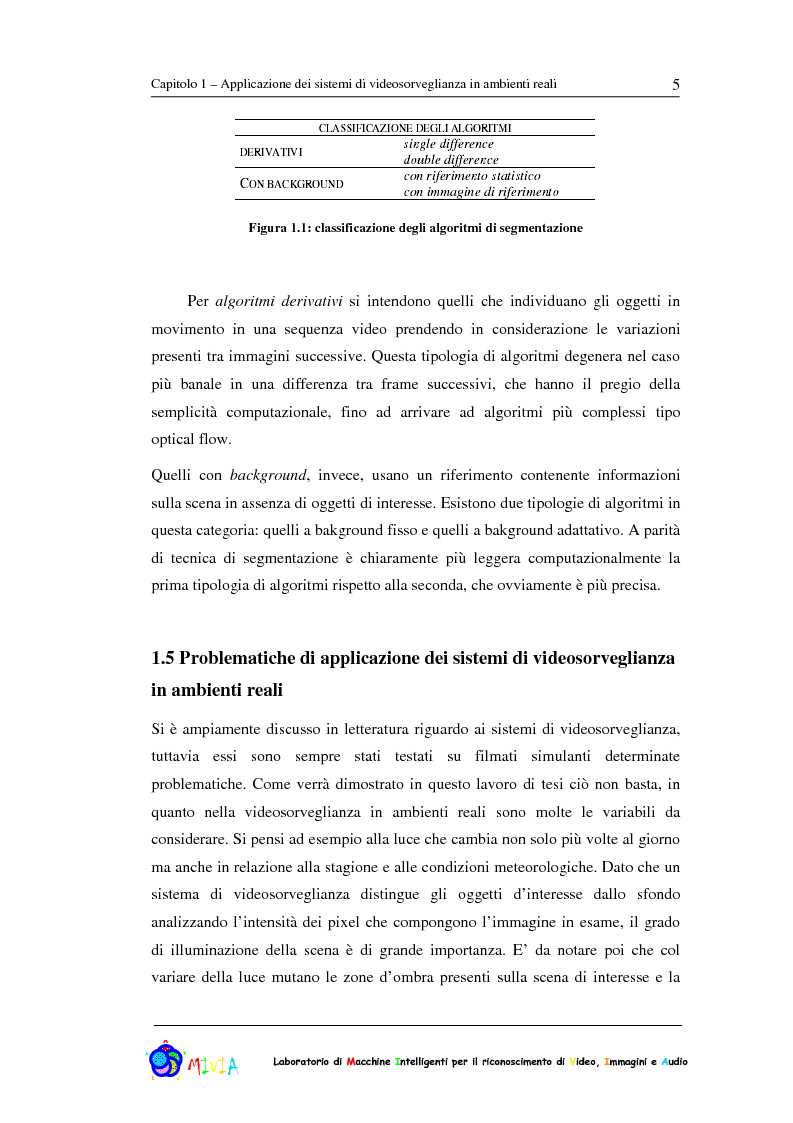 Anteprima della tesi: Caratterizzazione sperimentale di un sistema di videosorveglianza in ambienti reali, Pagina 5