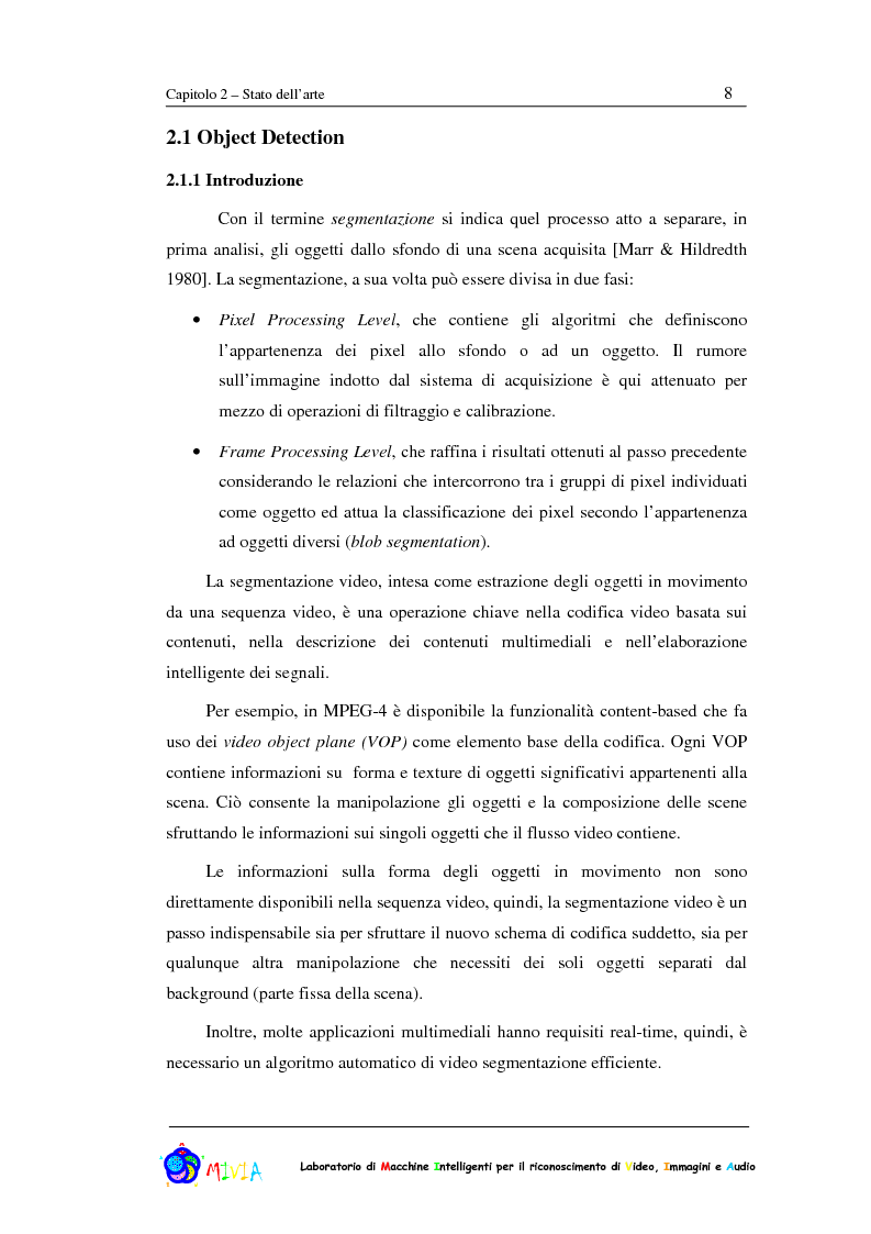 Anteprima della tesi: Caratterizzazione sperimentale di un sistema di videosorveglianza in ambienti reali, Pagina 8