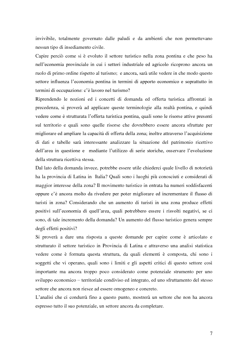 Anteprima della tesi: Criticità e potenzialità di sviluppo del settore turistico in provincia di Latina, Pagina 3