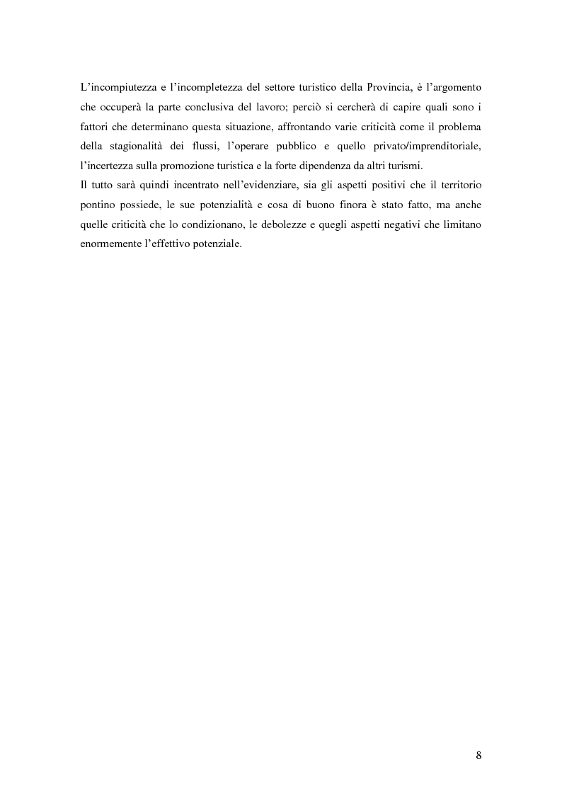 Anteprima della tesi: Criticità e potenzialità di sviluppo del settore turistico in provincia di Latina, Pagina 4