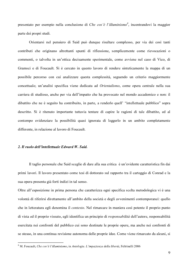 Anteprima della tesi: Il discorso dell'Altro. L'opera critica di Edward W. Said nel segno di Foucault, Pagina 10