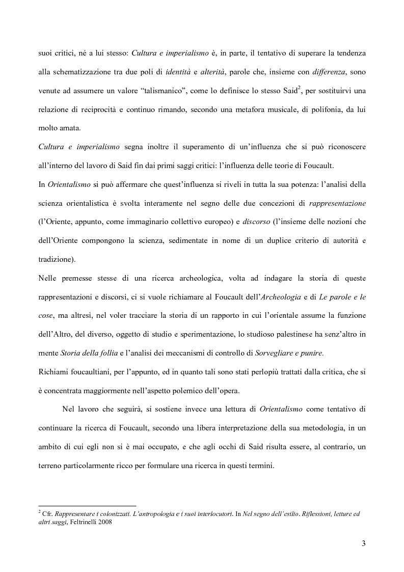 Anteprima della tesi: Il discorso dell'Altro. L'opera critica di Edward W. Said nel segno di Foucault, Pagina 4