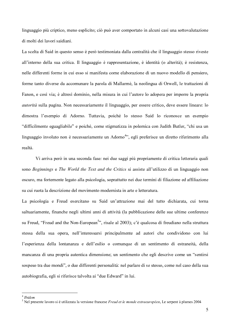 Anteprima della tesi: Il discorso dell'Altro. L'opera critica di Edward W. Said nel segno di Foucault, Pagina 6