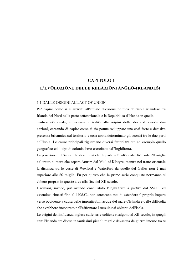 Anteprima della tesi: La questione nazionalista irlandese: analisi del conflitto anglo-irlandese dall'occupazione britannica al processo di pacificazione attuale., Pagina 6