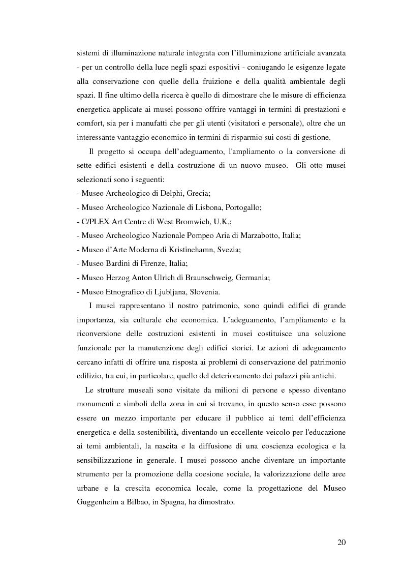 Estratto dalla tesi: L'uso appropriato dell'energia nei musei