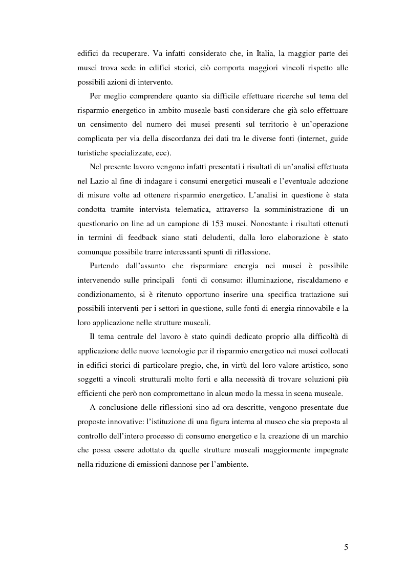 Anteprima della tesi: L'uso appropriato dell'energia nei musei, Pagina 3