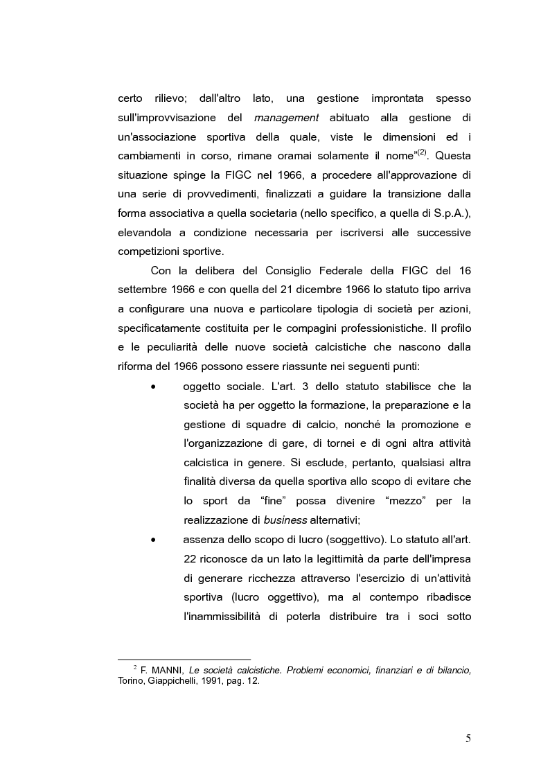 Anteprima della tesi: Il bilancio delle società di calcio: normativa nazionale e principi contabili internazionali. Analisi del caso A.S. ROMA., Pagina 10