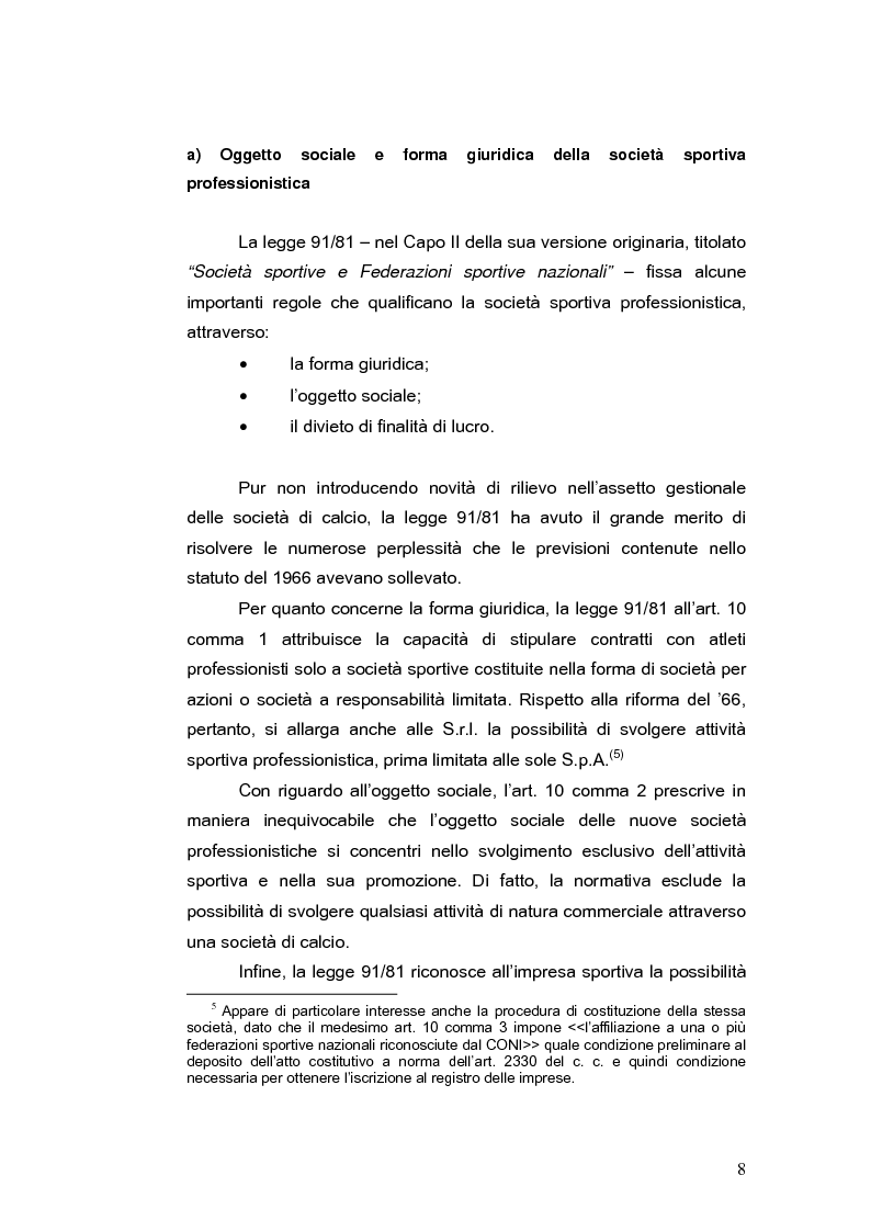 Anteprima della tesi: Il bilancio delle società di calcio: normativa nazionale e principi contabili internazionali. Analisi del caso A.S. ROMA., Pagina 13