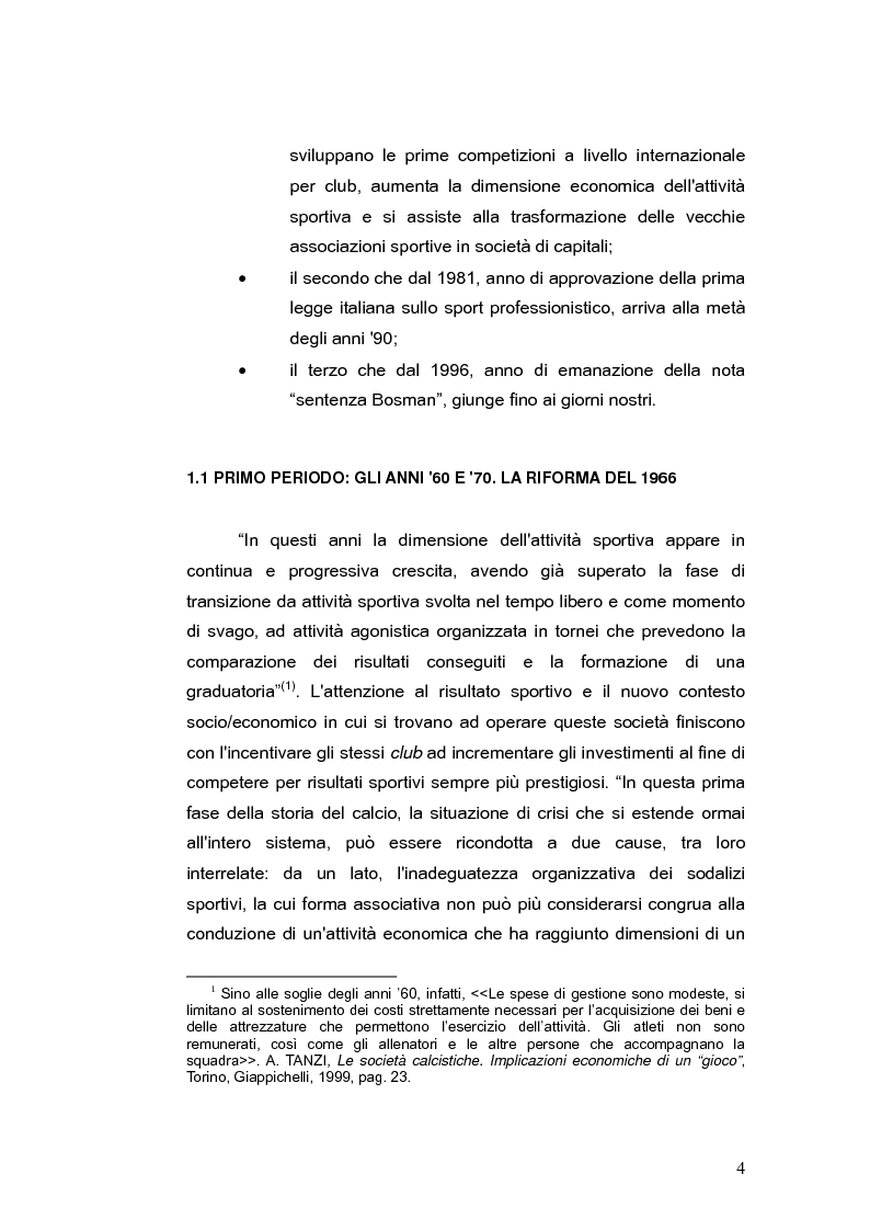 Anteprima della tesi: Il bilancio delle società di calcio: normativa nazionale e principi contabili internazionali. Analisi del caso A.S. ROMA., Pagina 9