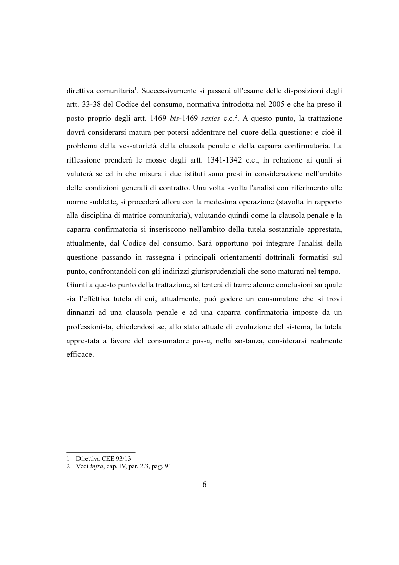 Anteprima della tesi: Clausola penale e caparra confirmatoria nei contratti con i consumatori, Pagina 4