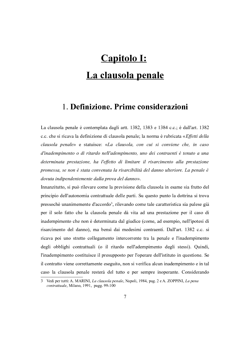 Anteprima della tesi: Clausola penale e caparra confirmatoria nei contratti con i consumatori, Pagina 5