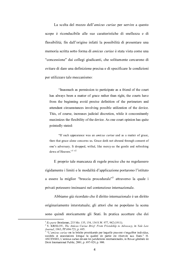 Anteprima della tesi: L’ istituto dell'amicus curiae nella funzione giurisdizionale internazionale, Pagina 3