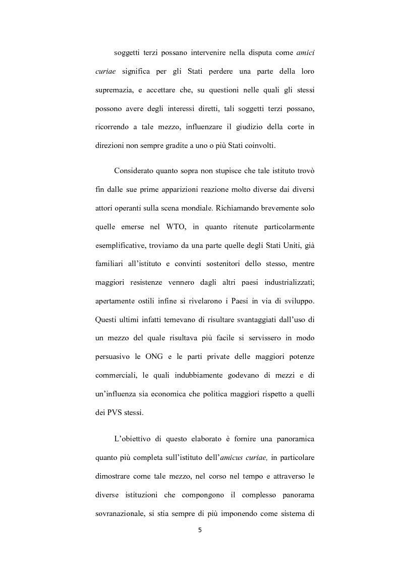 Anteprima della tesi: L’ istituto dell'amicus curiae nella funzione giurisdizionale internazionale, Pagina 4