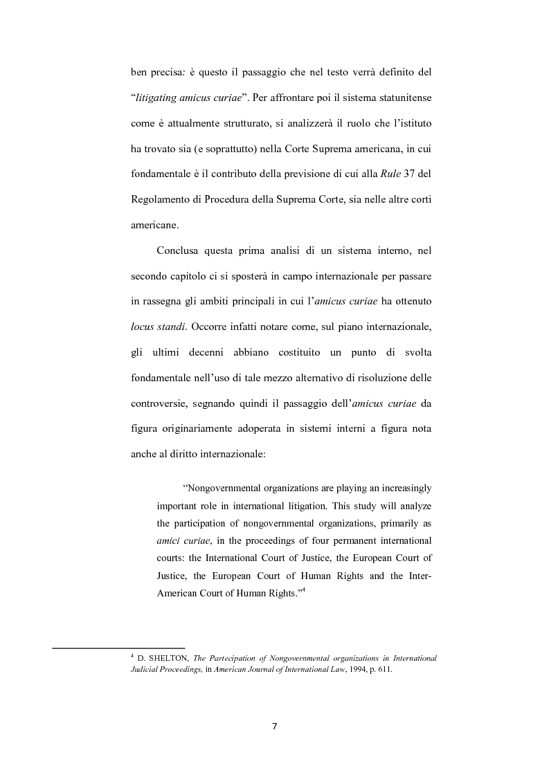Anteprima della tesi: L’ istituto dell'amicus curiae nella funzione giurisdizionale internazionale, Pagina 6