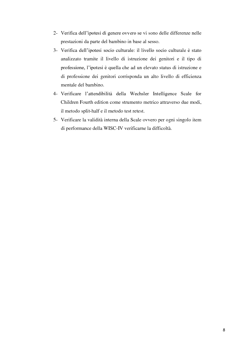 Anteprima della tesi: Contributo alla taratura italiana della WISC IV: analisi dei subtest di performance, Pagina 4