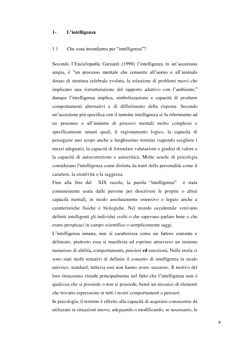 Anteprima della tesi: Contributo alla taratura italiana della WISC IV: analisi dei subtest di performance, Pagina 5