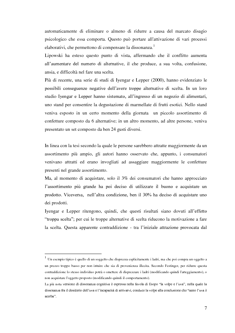 Anteprima della tesi: L'influenza della dimensione dell'assortimento sulle scelte d'acquisto, Pagina 3