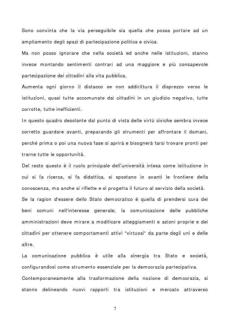 Anteprima della tesi: La comunicazione pubblica: da leva all'accesso alla P.A. a strumento per la democrazia partecipativa., Pagina 5