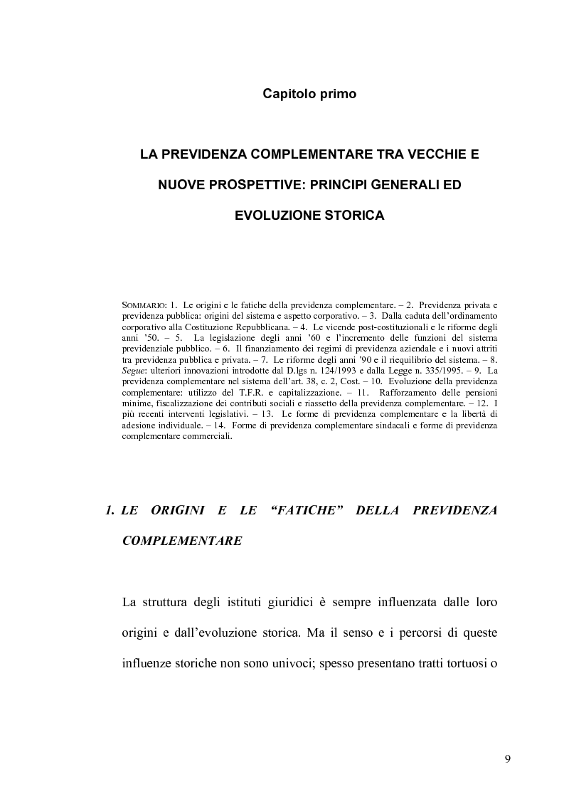 Anteprima della tesi: Regime fiscale della previdenza complementare, Pagina 10