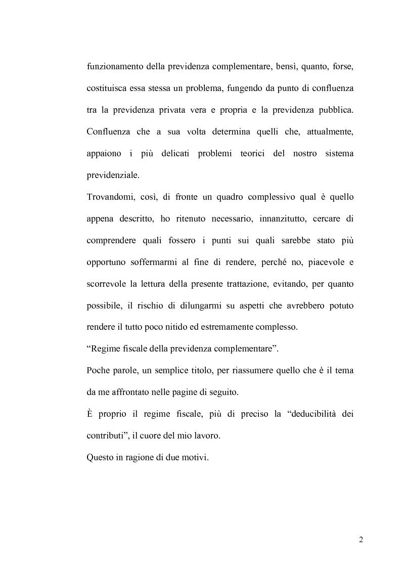 Anteprima della tesi: Regime fiscale della previdenza complementare, Pagina 3