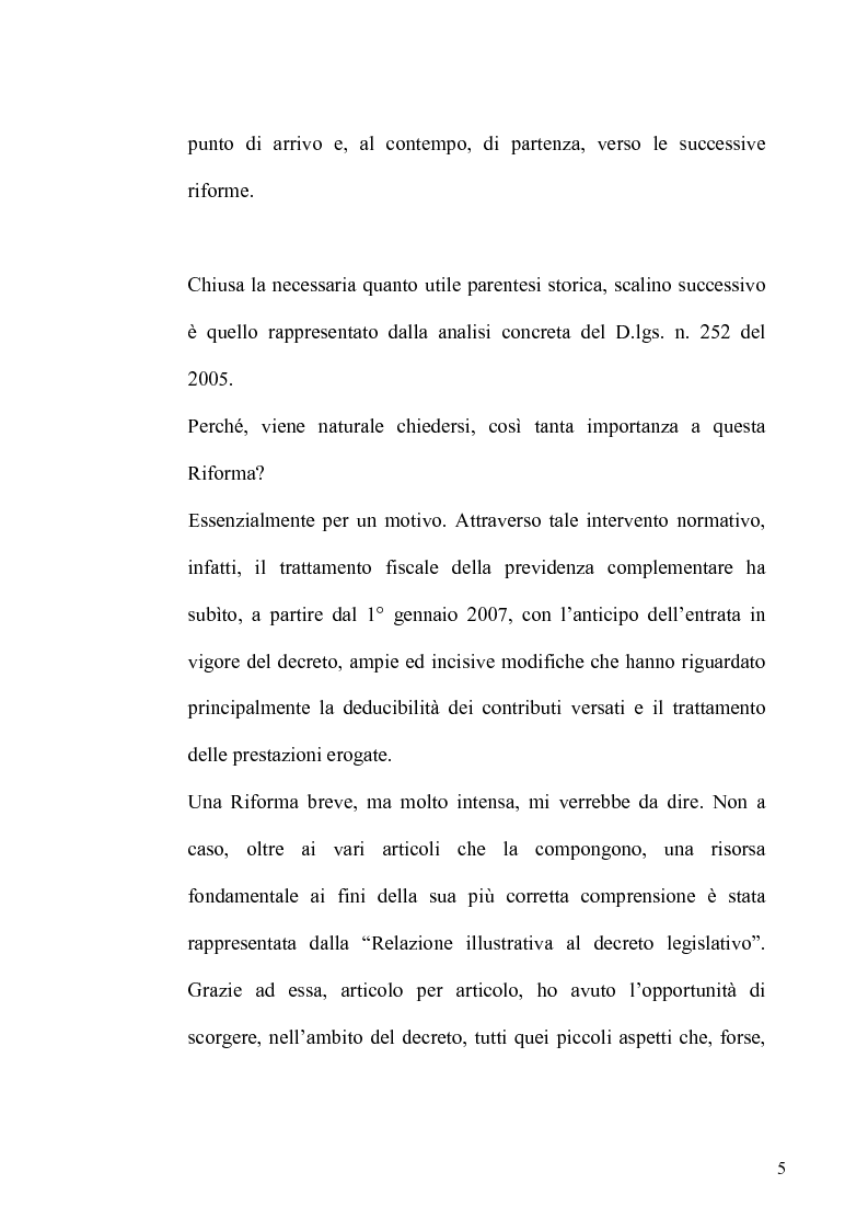 Anteprima della tesi: Regime fiscale della previdenza complementare, Pagina 6