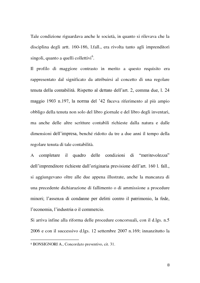 Anteprima della tesi: Le classi di creditori nel concordato preventivo, Pagina 7