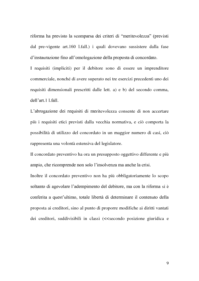 Anteprima della tesi: Le classi di creditori nel concordato preventivo, Pagina 8