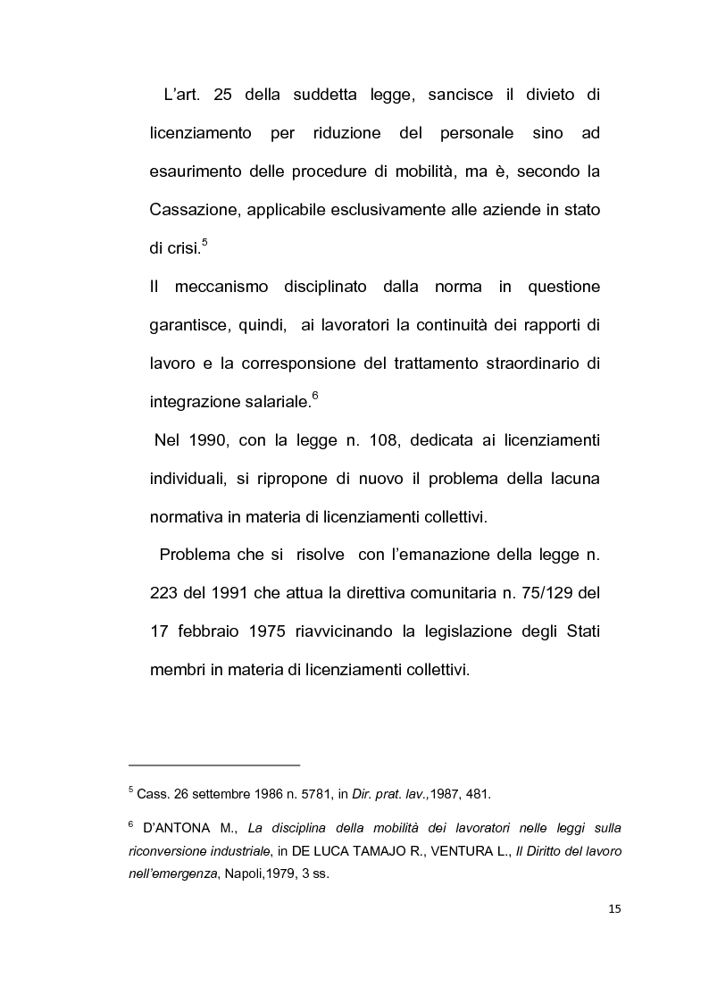 Anteprima della tesi: Licenziamento collettivo per riduzione del personale, Pagina 11
