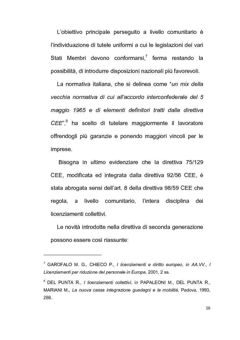 Anteprima della tesi: Licenziamento collettivo per riduzione del personale, Pagina 12