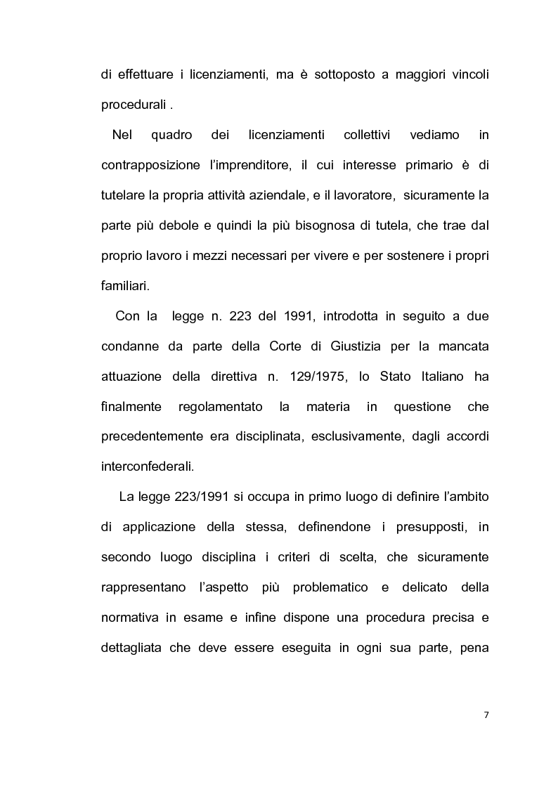 Anteprima della tesi: Licenziamento collettivo per riduzione del personale, Pagina 3