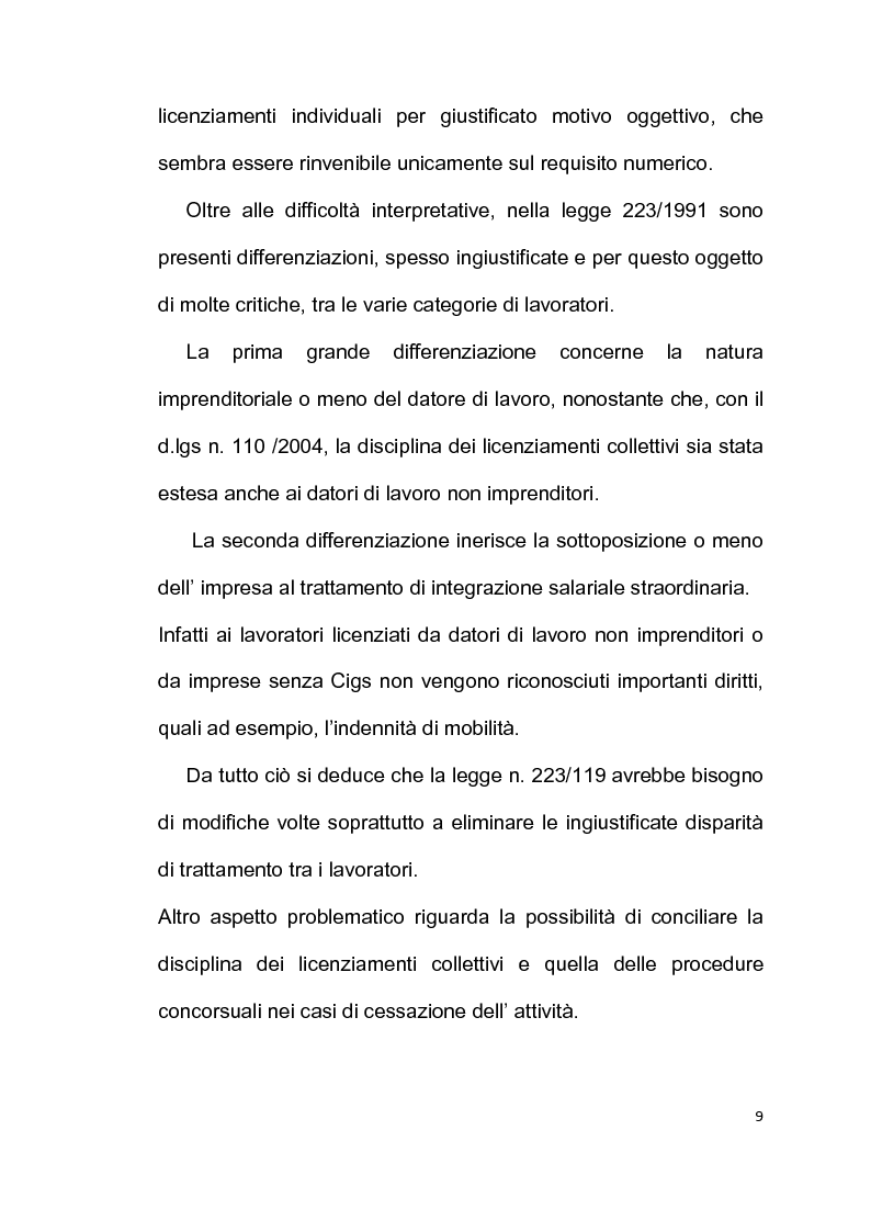 Anteprima della tesi: Licenziamento collettivo per riduzione del personale, Pagina 5