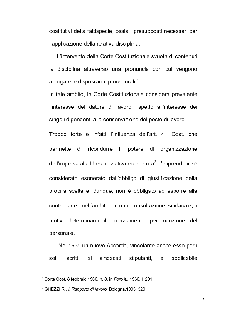 Anteprima della tesi: Licenziamento collettivo per riduzione del personale, Pagina 9