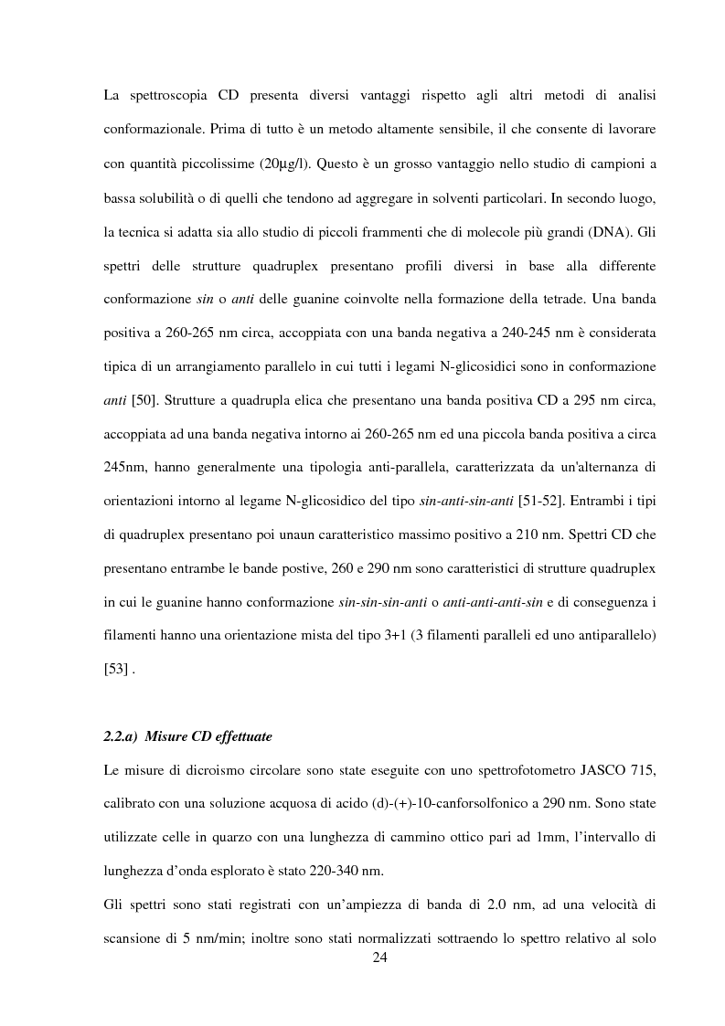 Estratto dalla tesi: Caratterizzazione e cristallizzazione di sequenze oligonucleotidiche ricche in guanina formanti quadruple eliche di DNA