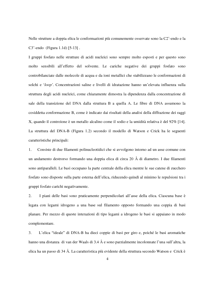 Anteprima della tesi: Caratterizzazione e cristallizzazione di sequenze oligonucleotidiche ricche in guanina formanti quadruple eliche di DNA, Pagina 5