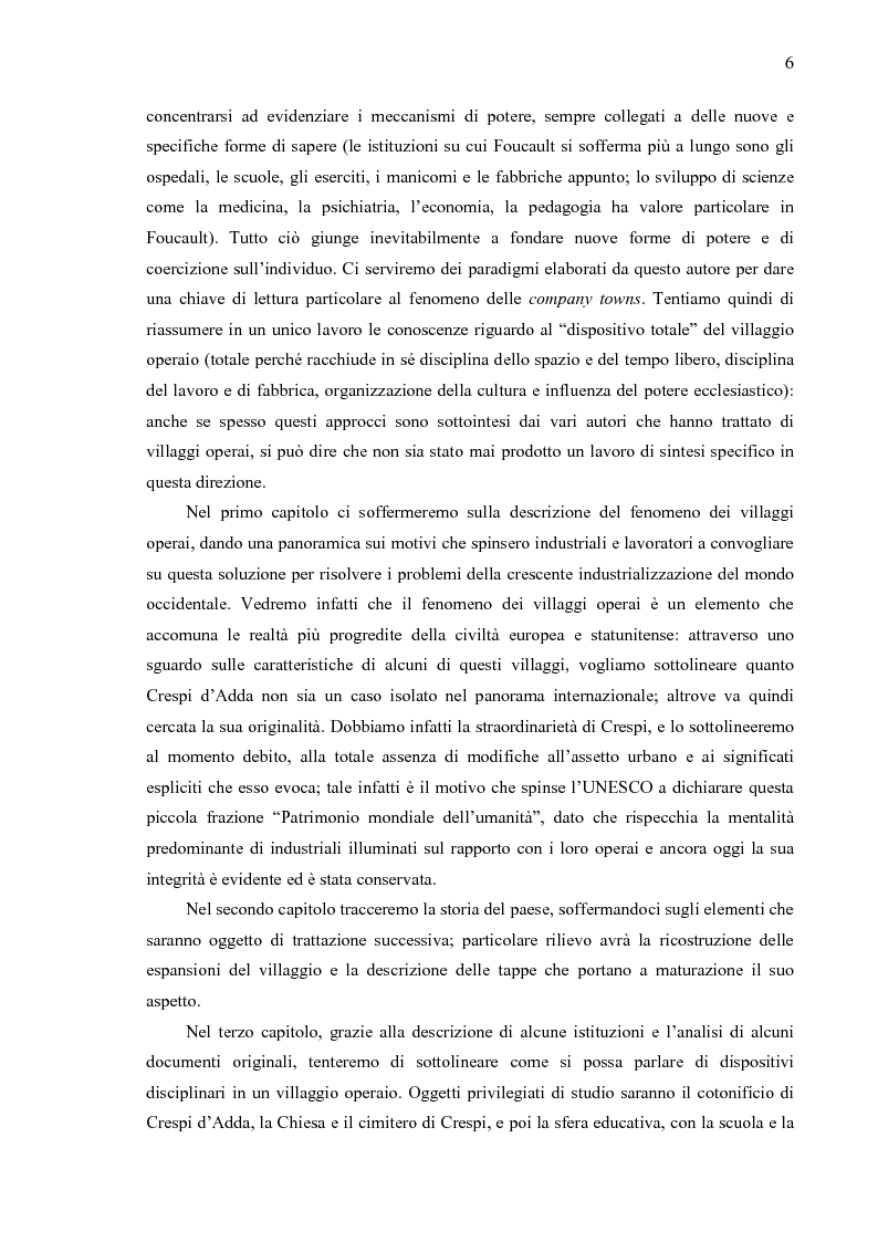 Anteprima della tesi: Crespi d'Adda. Il villaggio operaio come dispositivo disciplinare (1878-1920), Pagina 3