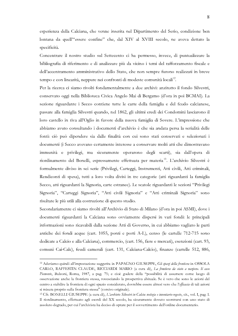 Anteprima della tesi: Una terra separata ai confini del Ducato. Privilegi ed esenzioni della Calciana nel XVIII secolo, Pagina 5