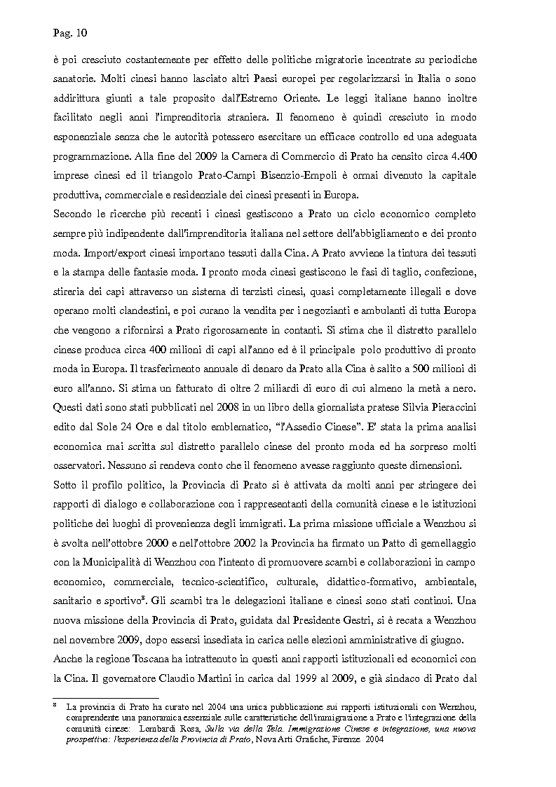 Anteprima della tesi: I cinesi di Wenzhou a Prato e in Europa: nascita e sviluppo di una rete socio-economica trasnazionale, Pagina 7