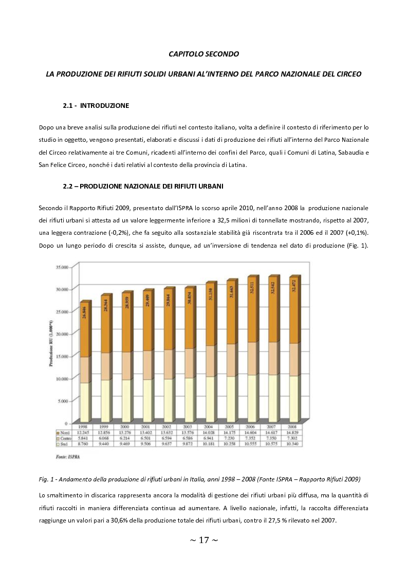 Anteprima della tesi: Trattamento e smaltimento dei Rifiuti Solidi Urbani all'interno del Parco Nazionale del Circeo, Pagina 13
