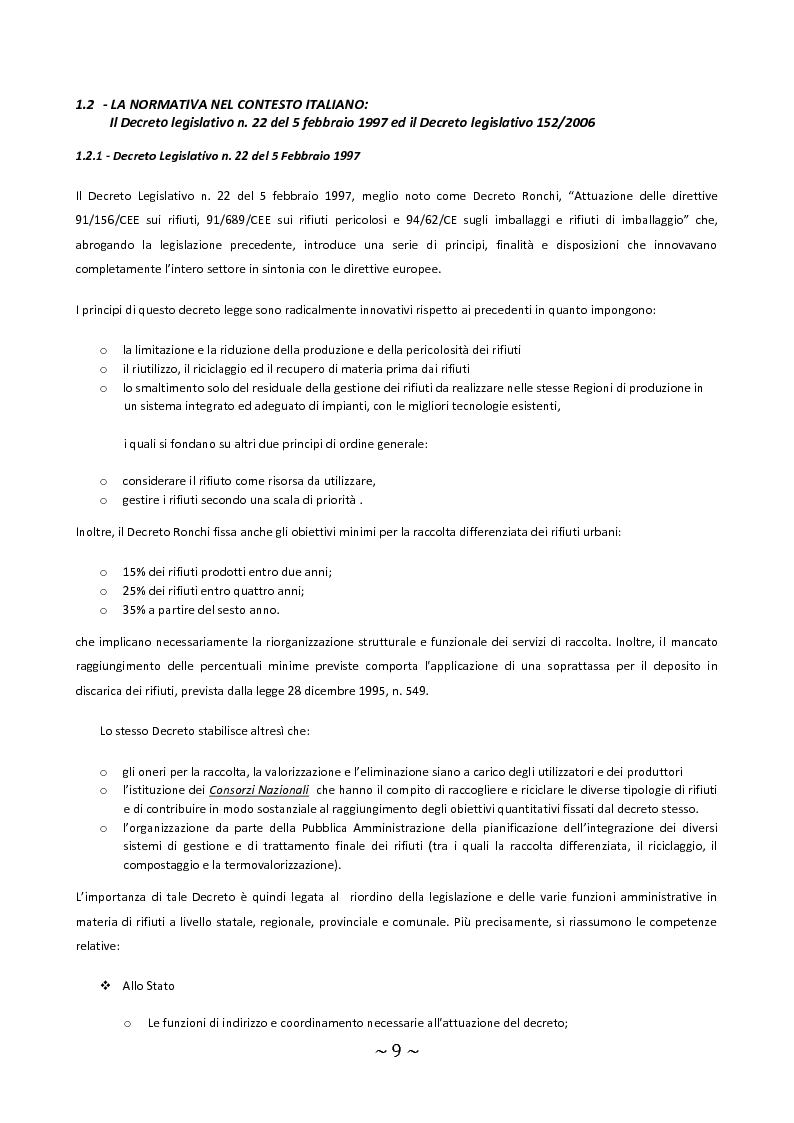 Anteprima della tesi: Trattamento e smaltimento dei Rifiuti Solidi Urbani all'interno del Parco Nazionale del Circeo, Pagina 5