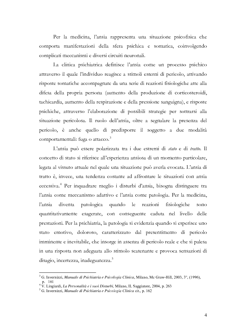 Anteprima della tesi: Disturbi d'ansia: diagnosi e terapia psicologica, Pagina 5