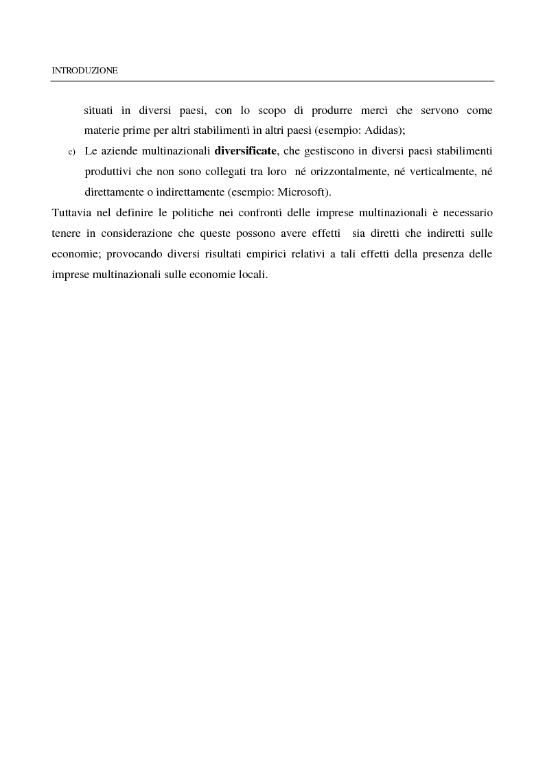 Anteprima della tesi: L’impatto delle multinazionali nell’economia locale: il caso McDONALD’S Italia S.r.l., Pagina 4