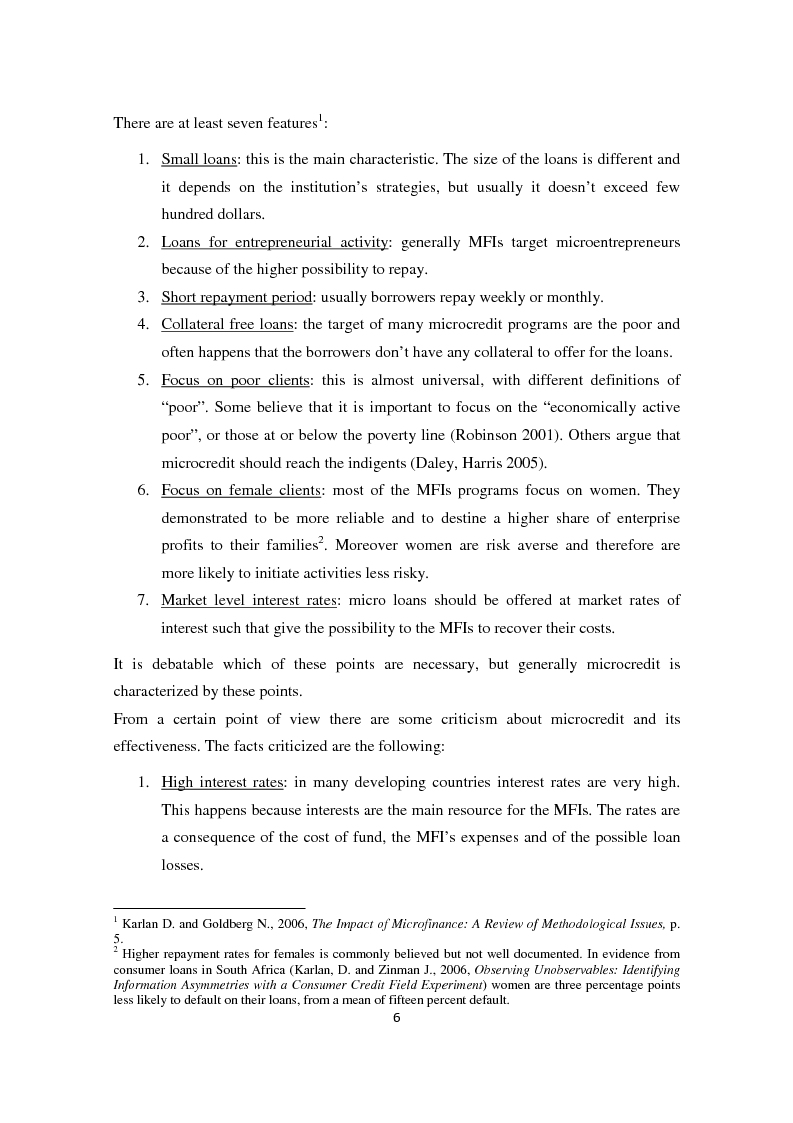 Anteprima della tesi: Social and financial performances of the microfinance institutions, Pagina 7