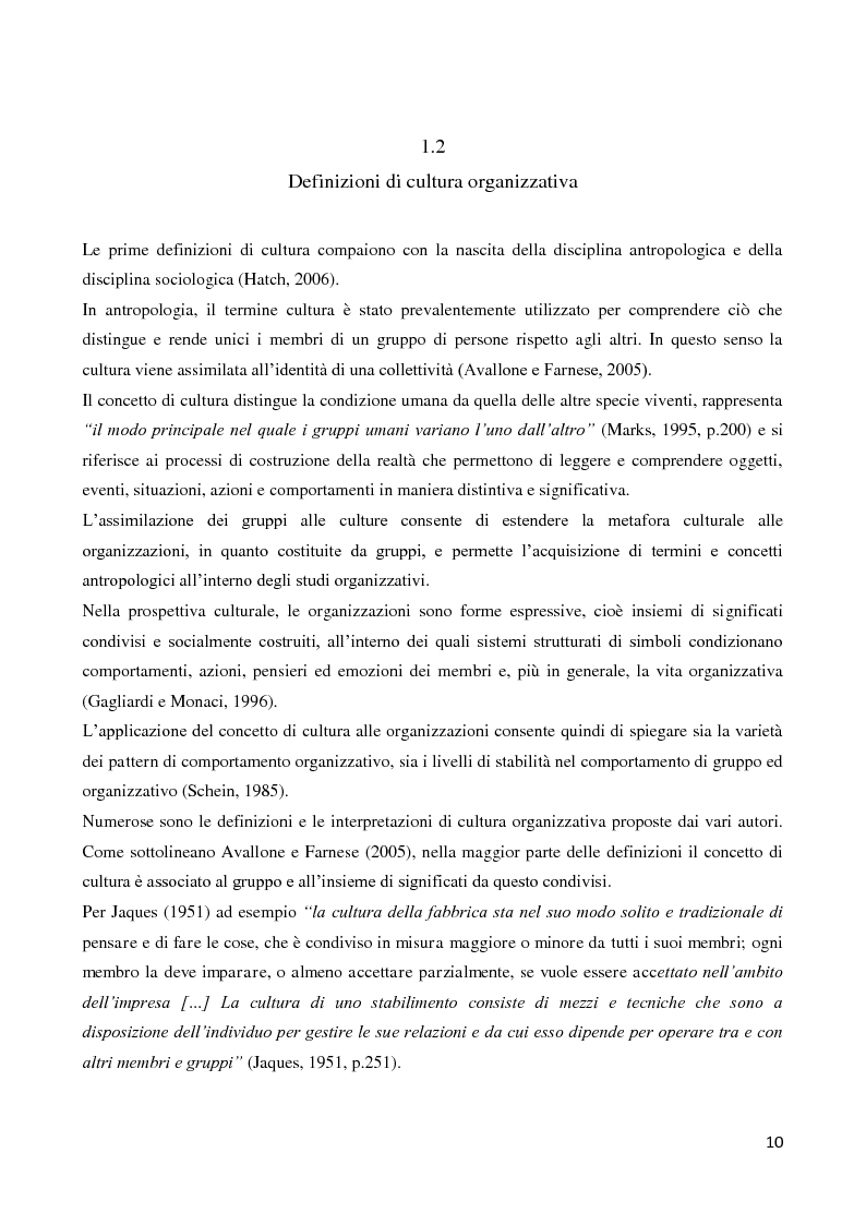 Anteprima della tesi: Il ruolo della cultura organizzativa nel goal setting di gruppo in un contesto bancario, Pagina 5