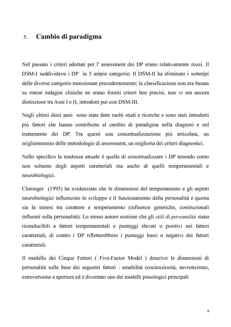 Anteprima della tesi: ''Al di là dei confini''. Disturbo Borderline di Personalità. Un ipotesi integrativa tra i modelli psicoanalitico e cognitivo, Pagina 10