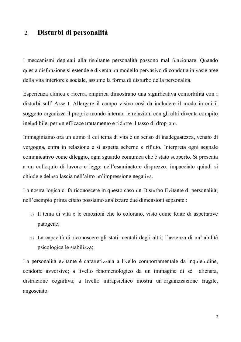 Anteprima della tesi: ''Al di là dei confini''. Disturbo Borderline di Personalità. Un ipotesi integrativa tra i modelli psicoanalitico e cognitivo, Pagina 3