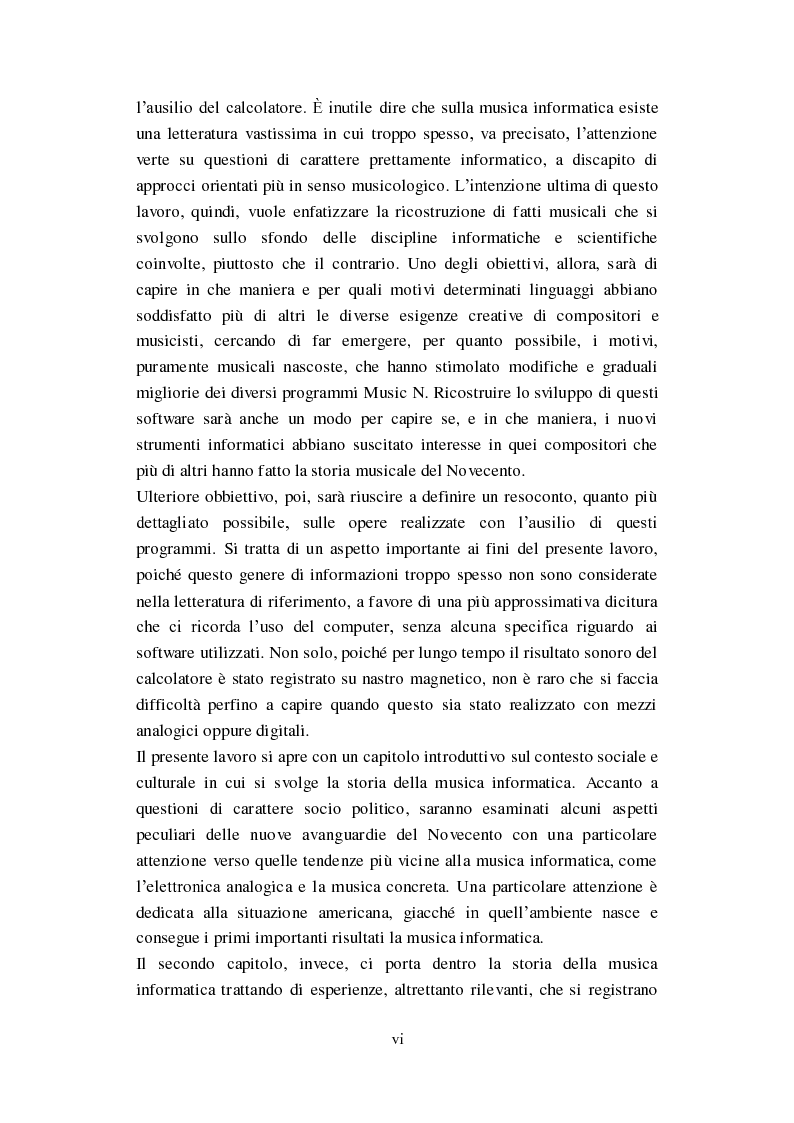Anteprima della tesi: Genesi, sviluppo e diffusione del software "Music N" nella storia della composizione informatica., Pagina 3