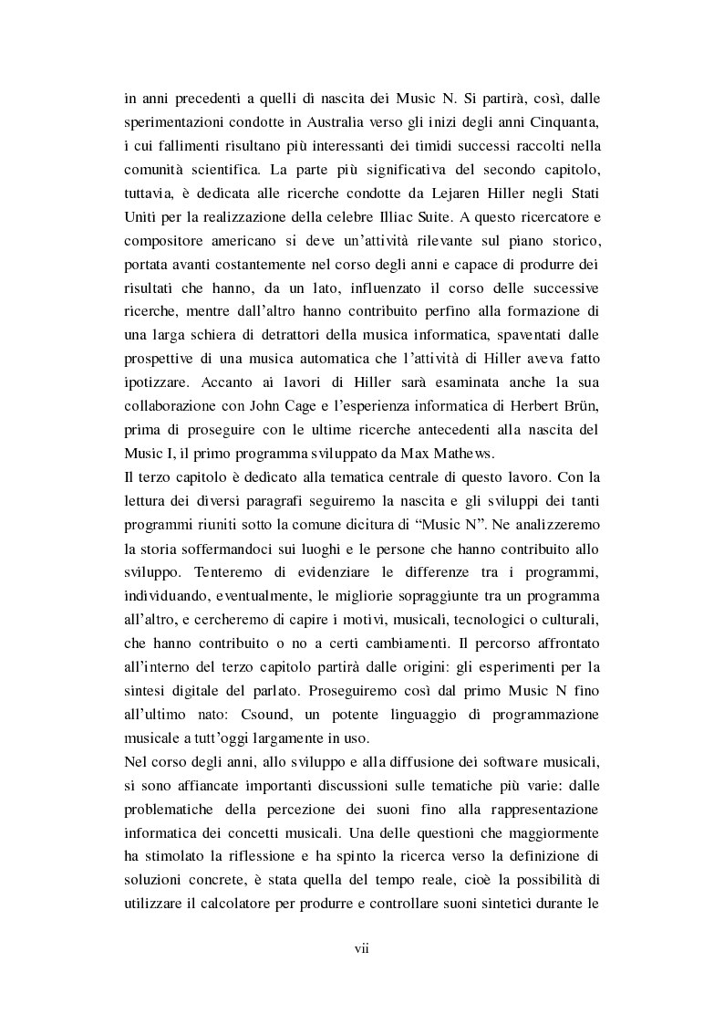 Anteprima della tesi: Genesi, sviluppo e diffusione del software "Music N" nella storia della composizione informatica., Pagina 4