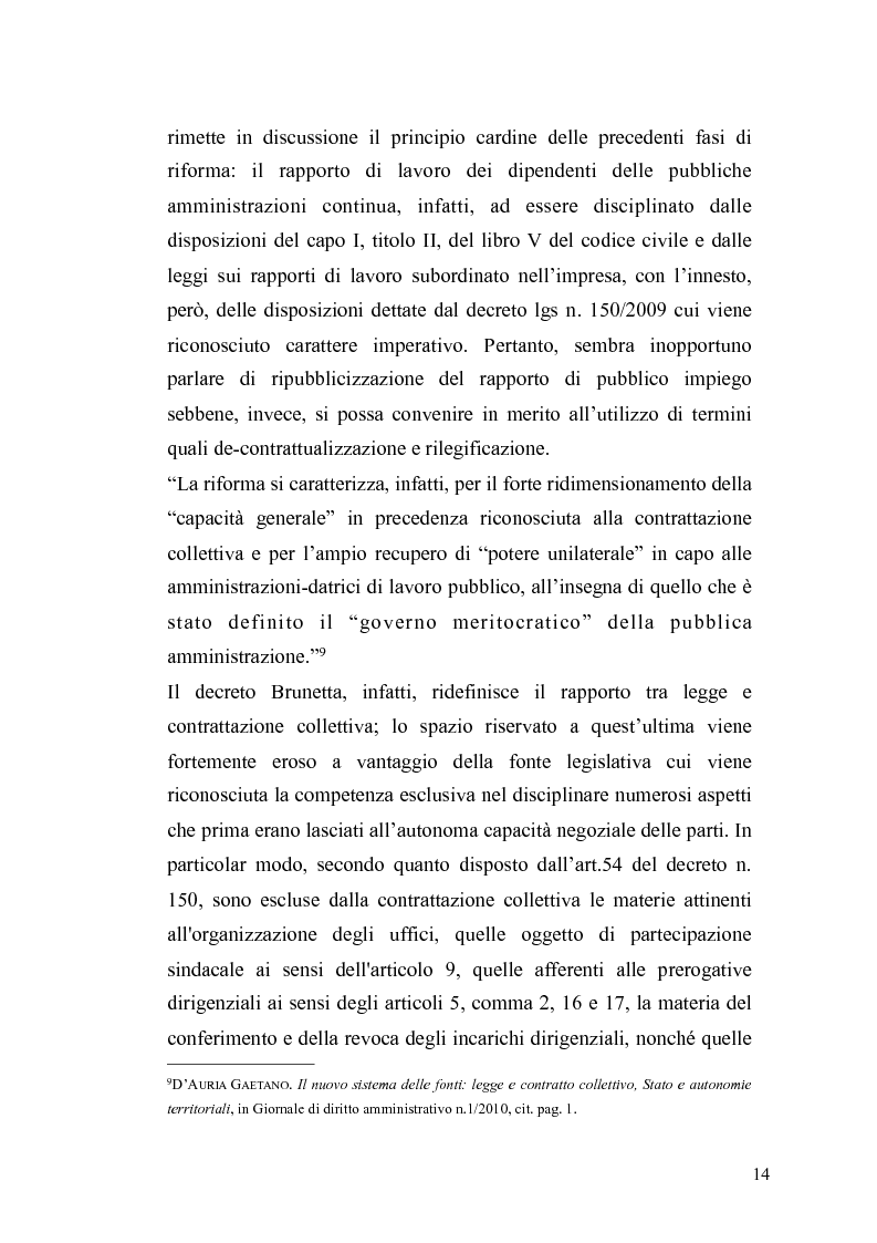 Anteprima della tesi: Il governo meritocratico delle risorse umane nella pubblica amministrazione: valutazione e premi alla luce del d.lgs. n. 150/2009, Pagina 12