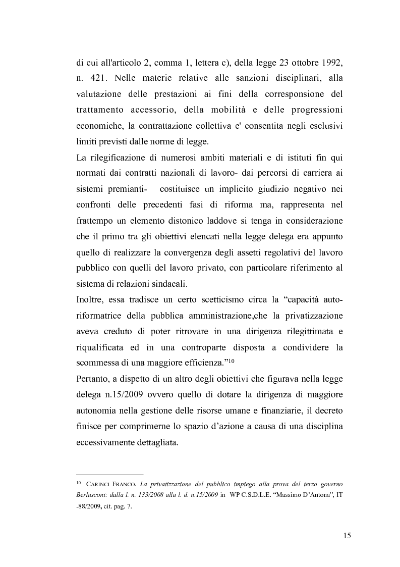 Anteprima della tesi: Il governo meritocratico delle risorse umane nella pubblica amministrazione: valutazione e premi alla luce del d.lgs. n. 150/2009, Pagina 13